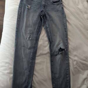 Distressed Gray Women Jeans